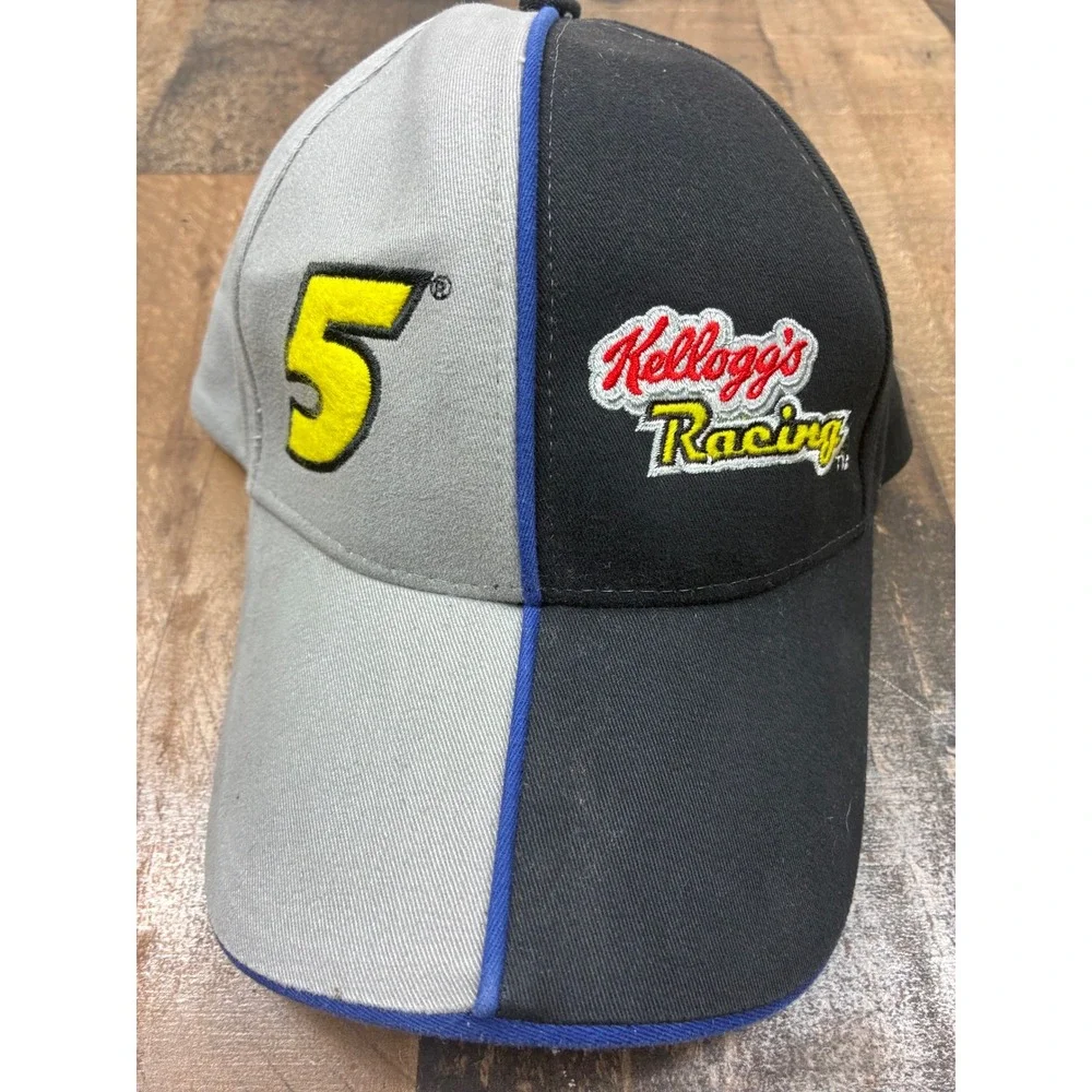 Chase Authentics NASCAR Kelloggs Racing Number 5 Hat Grey Black Adjustable Cap